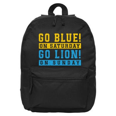Go Blue On Saturday Go Lion On Sunday 16 in Basic Backpack