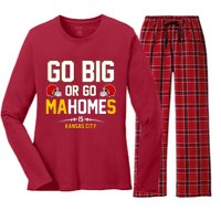 Go Big Or Go MaHomes Kansas City Women's Long Sleeve Flannel Pajama Set 