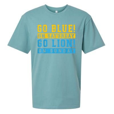 Go Blue On Saturday Go Lion On Sunday Sueded Cloud Jersey T-Shirt