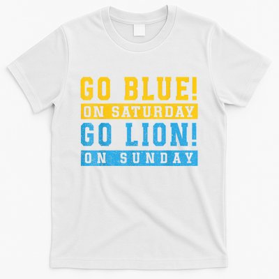 Go Blue On Saturday Go Lion On Sunday T-Shirt