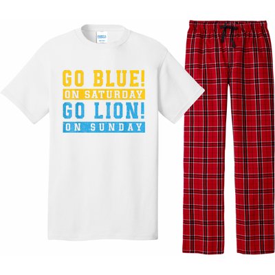 Go Blue On Saturday Go Lion On Sunday Pajama Set