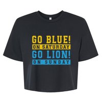 Go Blue On Saturday Go Lion On Sunday Bella+Canvas Jersey Crop Tee