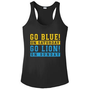 Go Blue On Saturday Go Lion On Sunday Ladies PosiCharge Competitor Racerback Tank