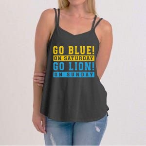 Go Blue On Saturday Go Lion On Sunday Women's Strappy Tank