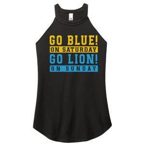 Go Blue On Saturday Go Lion On Sunday Women's Perfect Tri Rocker Tank