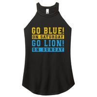 Go Blue On Saturday Go Lion On Sunday Women's Perfect Tri Rocker Tank