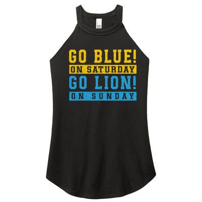 Go Blue On Saturday Go Lion On Sunday Women’s Perfect Tri Rocker Tank