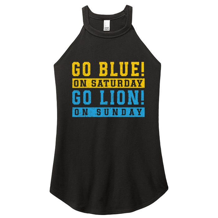 Go Blue On Saturday Go Lion On Sunday Women's Perfect Tri Rocker Tank