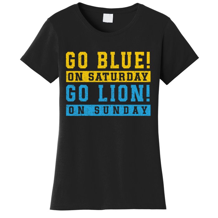 Go Blue On Saturday Go Lion On Sunday Women's T-Shirt