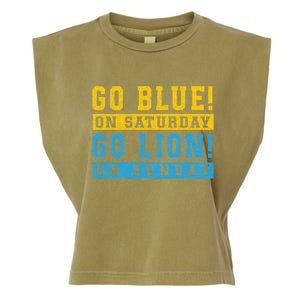 Go Blue On Saturday Go Lion On Sunday Garment-Dyed Women's Muscle Tee