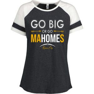 Go Big Or Go Mahomes Kansas City Football Enza Ladies Jersey Colorblock Tee