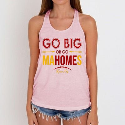 Go Big Or Go Mahomes Kansas City Football Women's Knotted Racerback Tank