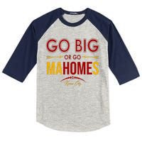 Go Big Or Go Mahomes Kansas City Football Kids Colorblock Raglan Jersey