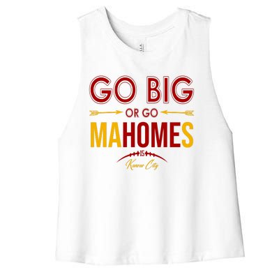 Go Big Or Go Mahomes Kansas City Football Women's Racerback Cropped Tank