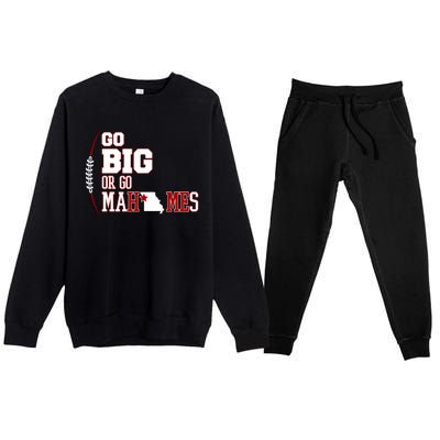 Go Big Or Go Mahomes Football Lover Premium Crewneck Sweatsuit Set