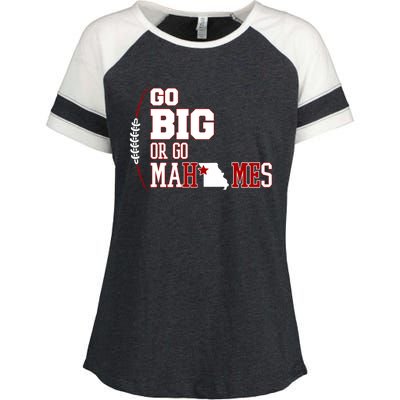 Go Big Or Go Mahomes Football Lover Enza Ladies Jersey Colorblock Tee