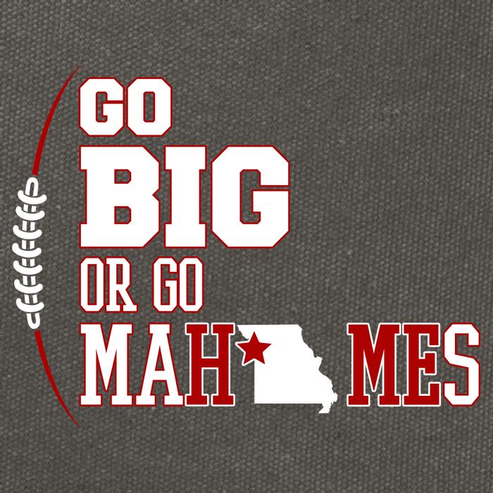 Go Big Or Go Mahomes Football Lover Cotton Canvas Backpack