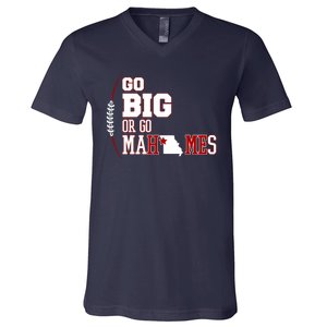 Go Big Or Go Mahomes Football Lover V-Neck T-Shirt