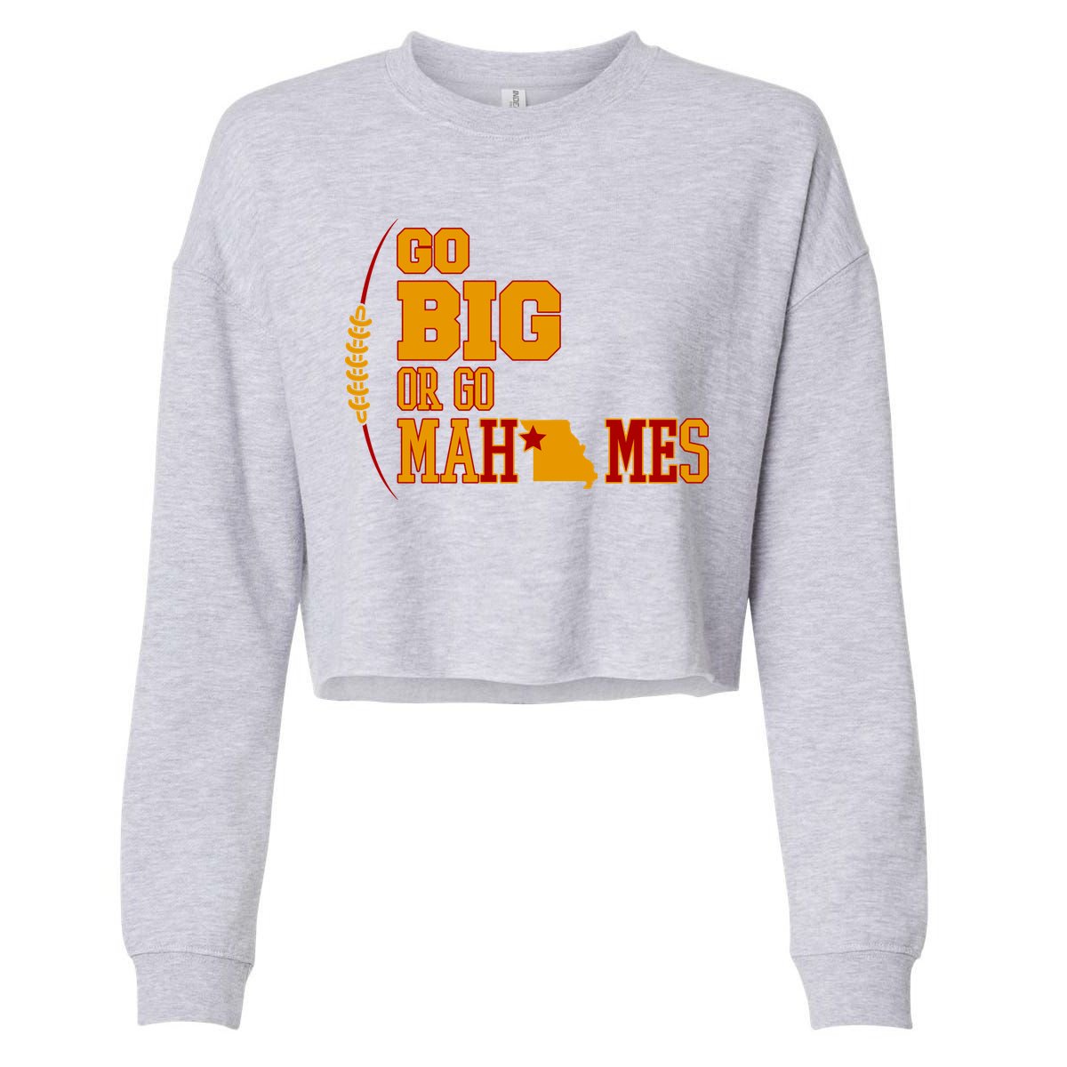 Go Big Or Go Mahomes Football Lover Cropped Pullover Crew