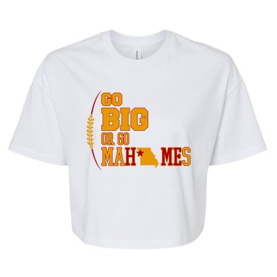 Go Big Or Go Mahomes Football Lover Bella+Canvas Jersey Crop Tee