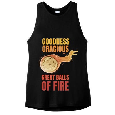 Great Balls Of Fire Funny Flaming Meteor Comet Asteroid Ladies PosiCharge Tri-Blend Wicking Tank