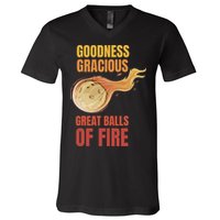 Great Balls Of Fire Funny Flaming Meteor Comet Asteroid V-Neck T-Shirt
