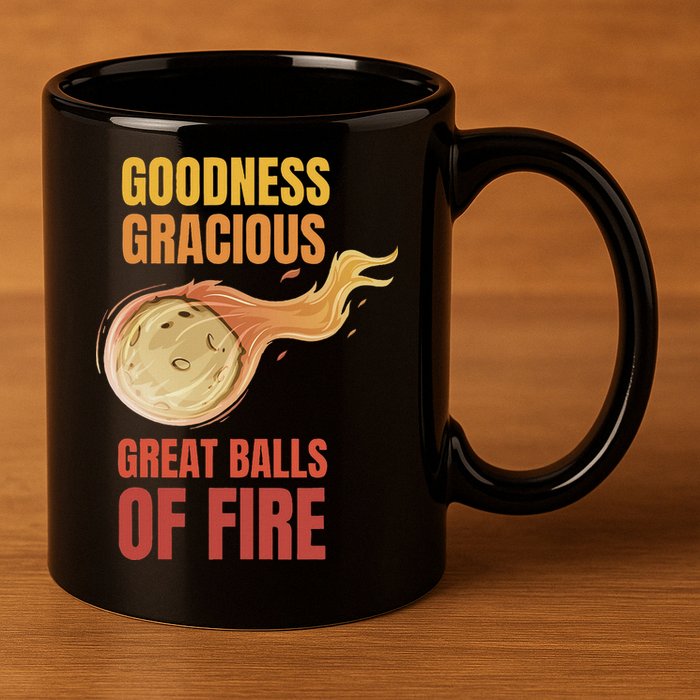 Great Balls Of Fire Funny Flaming Meteor Comet Asteroid 11oz C Handle Ceramic Mug