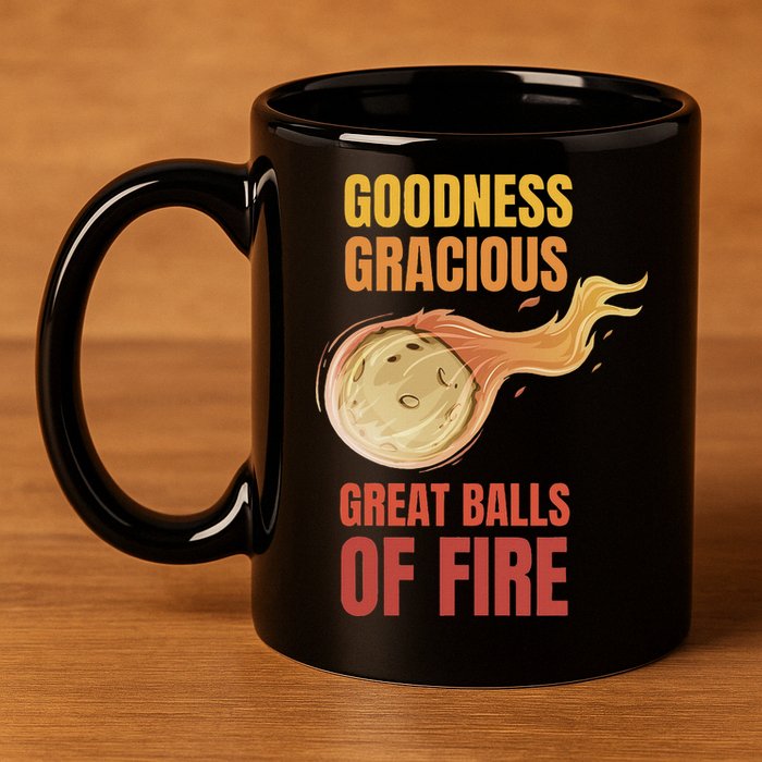 Great Balls Of Fire Funny Flaming Meteor Comet Asteroid 11oz C Handle Ceramic Mug