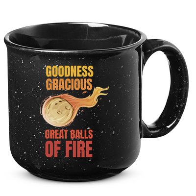 Great Balls Of Fire Funny Flaming Meteor Comet Asteroid 15oz Campfire Ceramic Mug