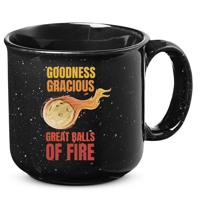 Great Balls Of Fire Funny Flaming Meteor Comet Asteroid 15oz Campfire Ceramic Mug