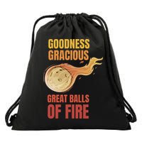 Great Balls Of Fire Funny Flaming Meteor Comet Asteroid Drawstring Bag