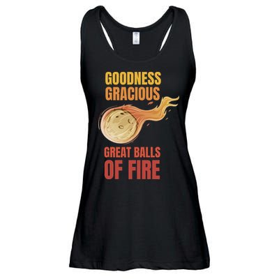 Great Balls Of Fire Funny Flaming Meteor Comet Asteroid Ladies Essential Flowy Tank