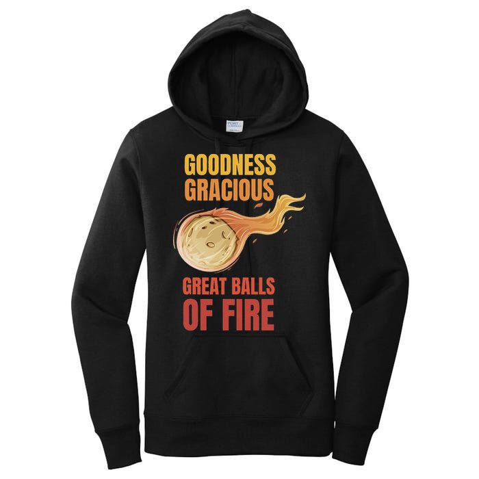 Great Balls Of Fire Funny Flaming Meteor Comet Asteroid Women's Pullover Hoodie