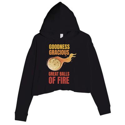Great Balls Of Fire Funny Flaming Meteor Comet Asteroid Crop Fleece Hoodie
