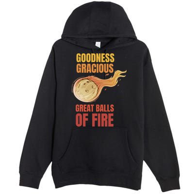 Great Balls Of Fire Funny Flaming Meteor Comet Asteroid Premium Pullover Hoodie