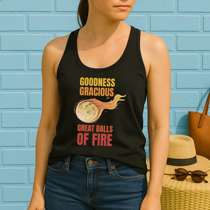 Great Balls Of Fire Funny Flaming Meteor Comet Asteroid Womens Tank Top