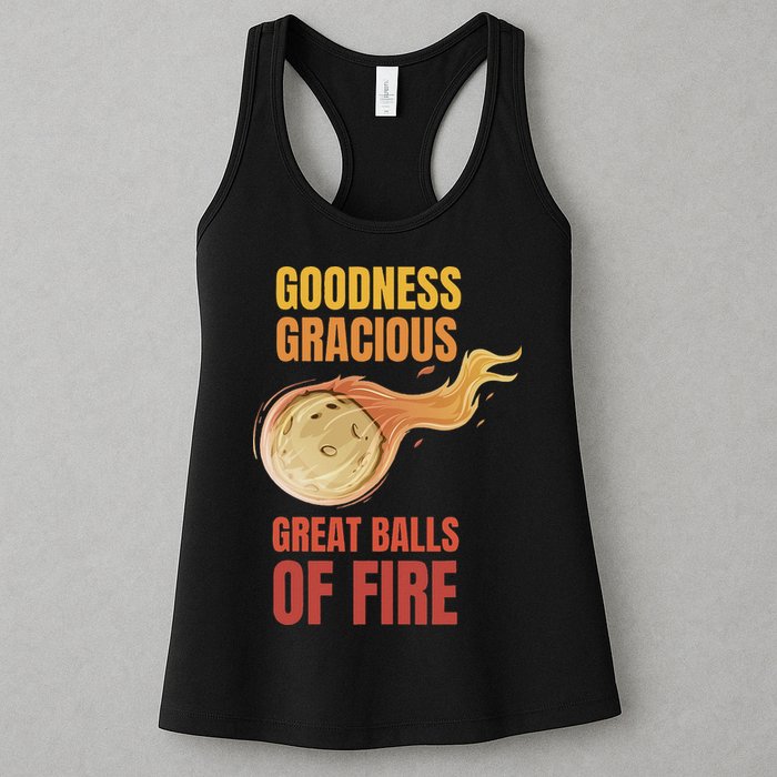Great Balls Of Fire Funny Flaming Meteor Comet Asteroid Womens Tank Top