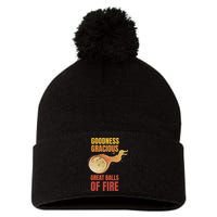 Great Balls Of Fire Funny Flaming Meteor Comet Asteroid Pom Pom 12in Knit Beanie