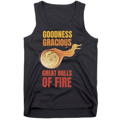 Great Balls Of Fire Funny Flaming Meteor Comet Asteroid Tank Top