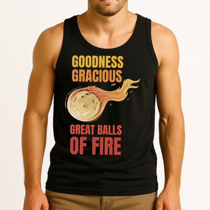 Great Balls Of Fire Funny Flaming Meteor Comet Asteroid Tank Top