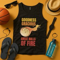 Great Balls Of Fire Funny Flaming Meteor Comet Asteroid Tank Top