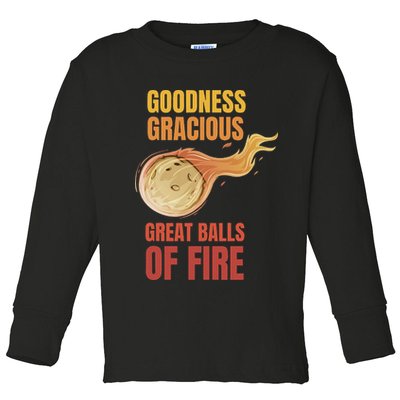 Great Balls Of Fire Funny Flaming Meteor Comet Asteroid Toddler Long Sleeve Shirt