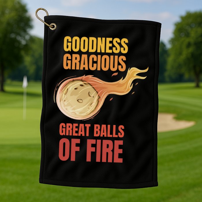 Great Balls Of Fire Funny Flaming Meteor Comet Asteroid Golf Towel
