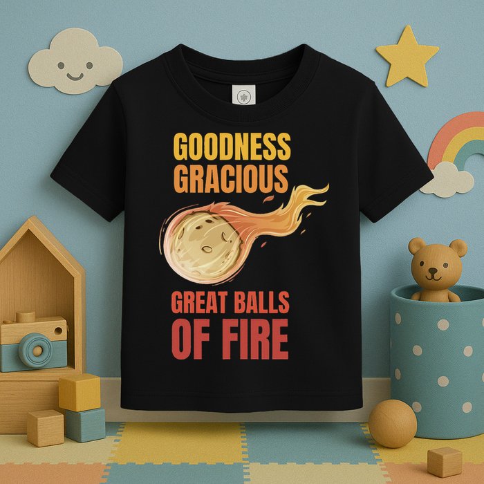 Great Balls Of Fire Funny Flaming Meteor Comet Asteroid Toddler T-Shirt