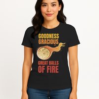 Great Balls Of Fire Funny Flaming Meteor Comet Asteroid Womens T-Shirt