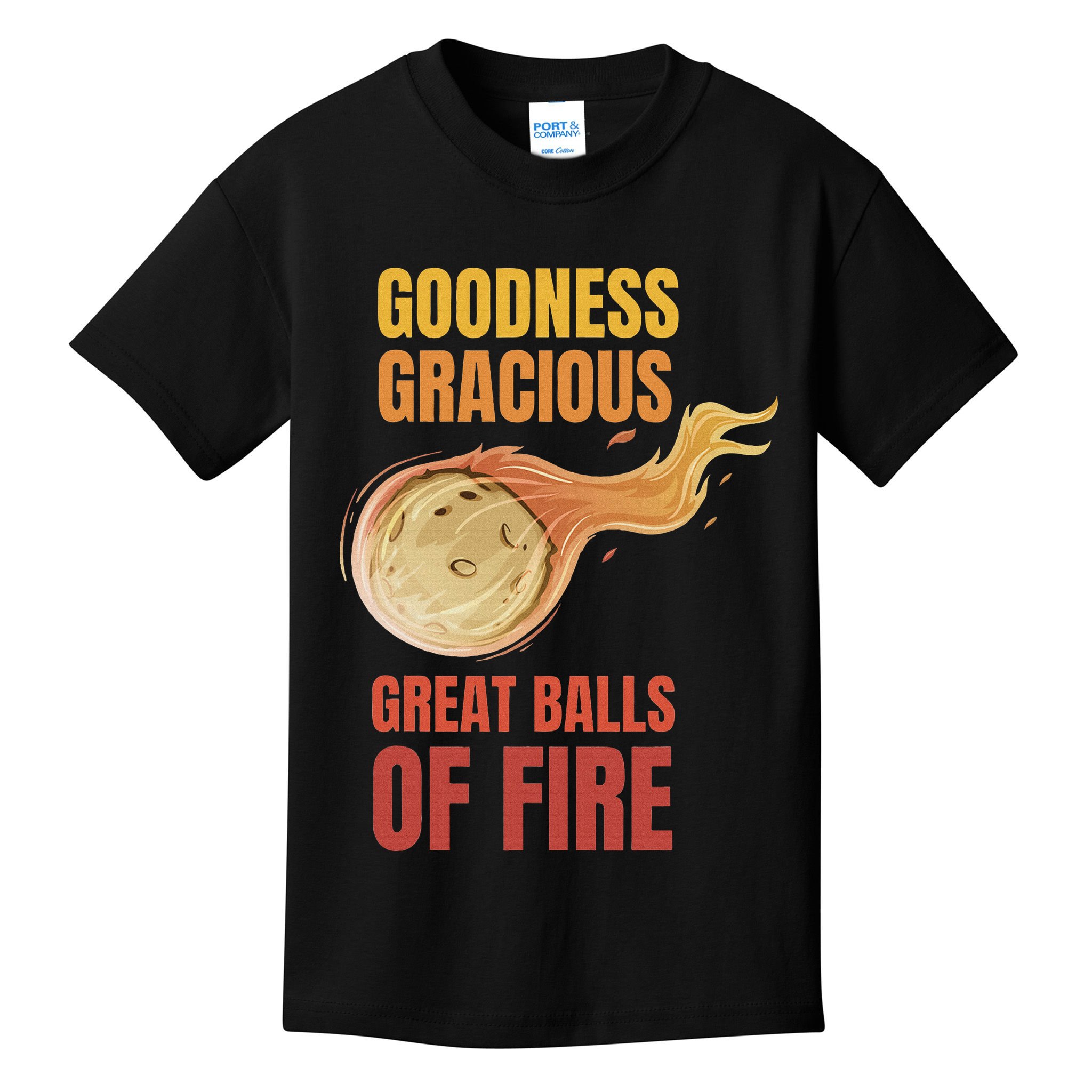 Great Balls Of Fire Funny Flaming Meteor Comet Asteroid Kids T-Shirt