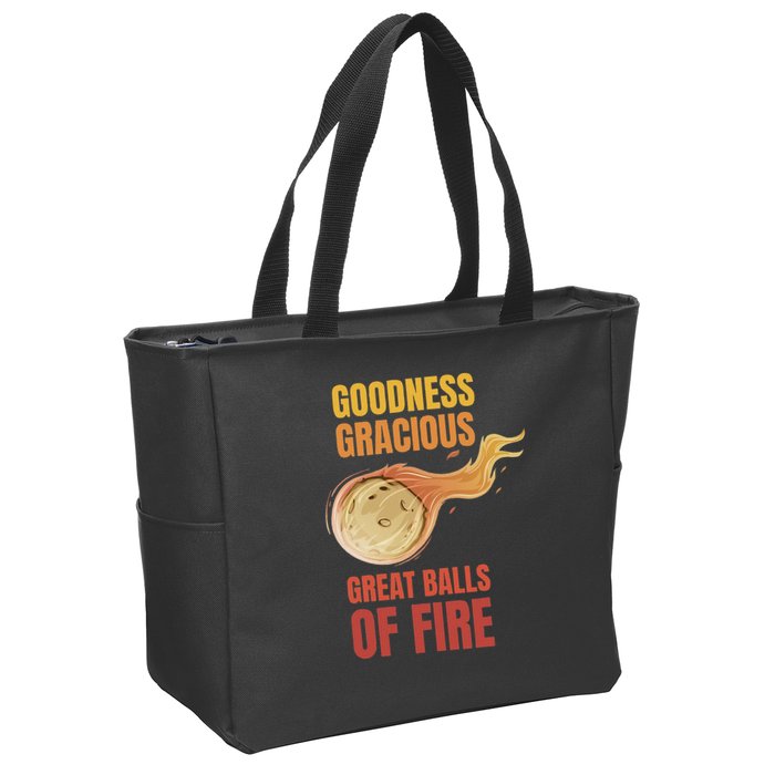 Great Balls Of Fire Funny Flaming Meteor Comet Asteroid Zip Tote Bag