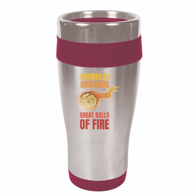 Great Balls Of Fire Funny Flaming Meteor Comet Asteroid 16oz Travel Tumbler