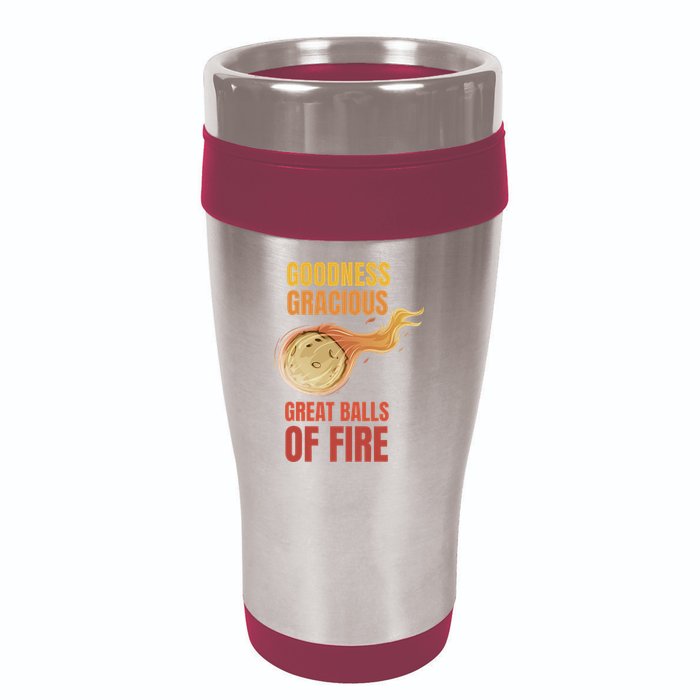 Great Balls Of Fire Funny Flaming Meteor Comet Asteroid 16oz Travel Tumbler