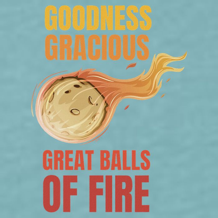 Great Balls Of Fire Funny Flaming Meteor Comet Asteroid Sueded Cloud Jersey T-Shirt